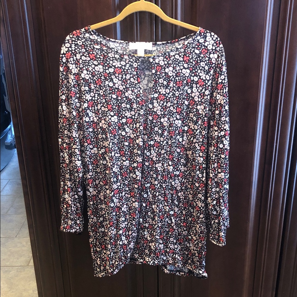 Michael Kors Floral Blouse - Black and Red